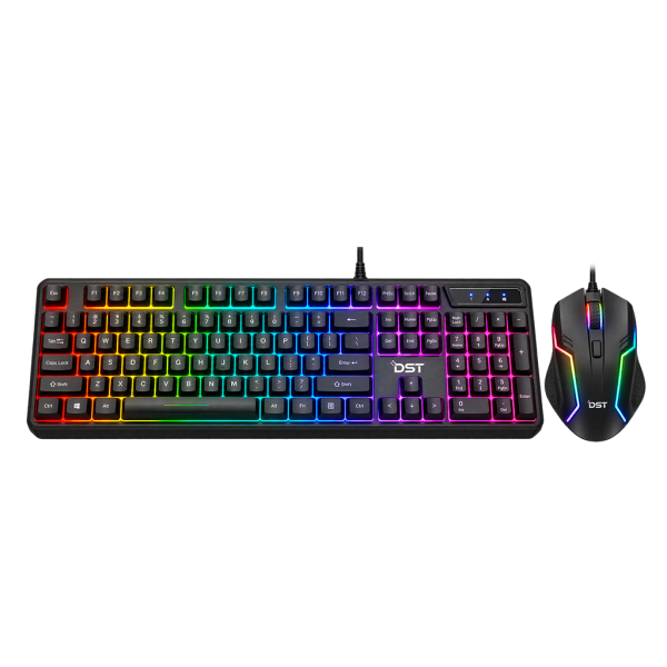 DST 1122 Gaming Keyboard & Mouse Set USB – Colorful Backlight & Optical Mouse