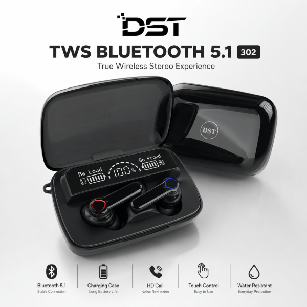 DST TWS Bluetooth 302 Earphone M19