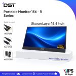 DST Portable Monitor 156-R 15.6 Inch IPS Full HD 1080P 60Hz – Monitor Portable HDMI Type-C dengan Stand - Gambar 2