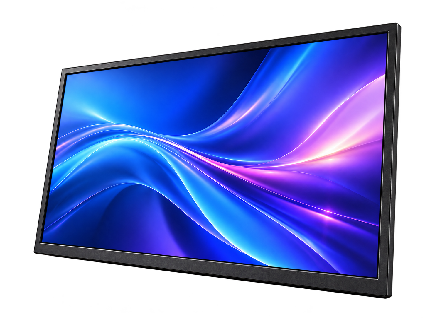 Angled Monitor with Neon Wave Display Portable Monitor 18.5 Inch Full HD IPS 60Hz - Gambar 1