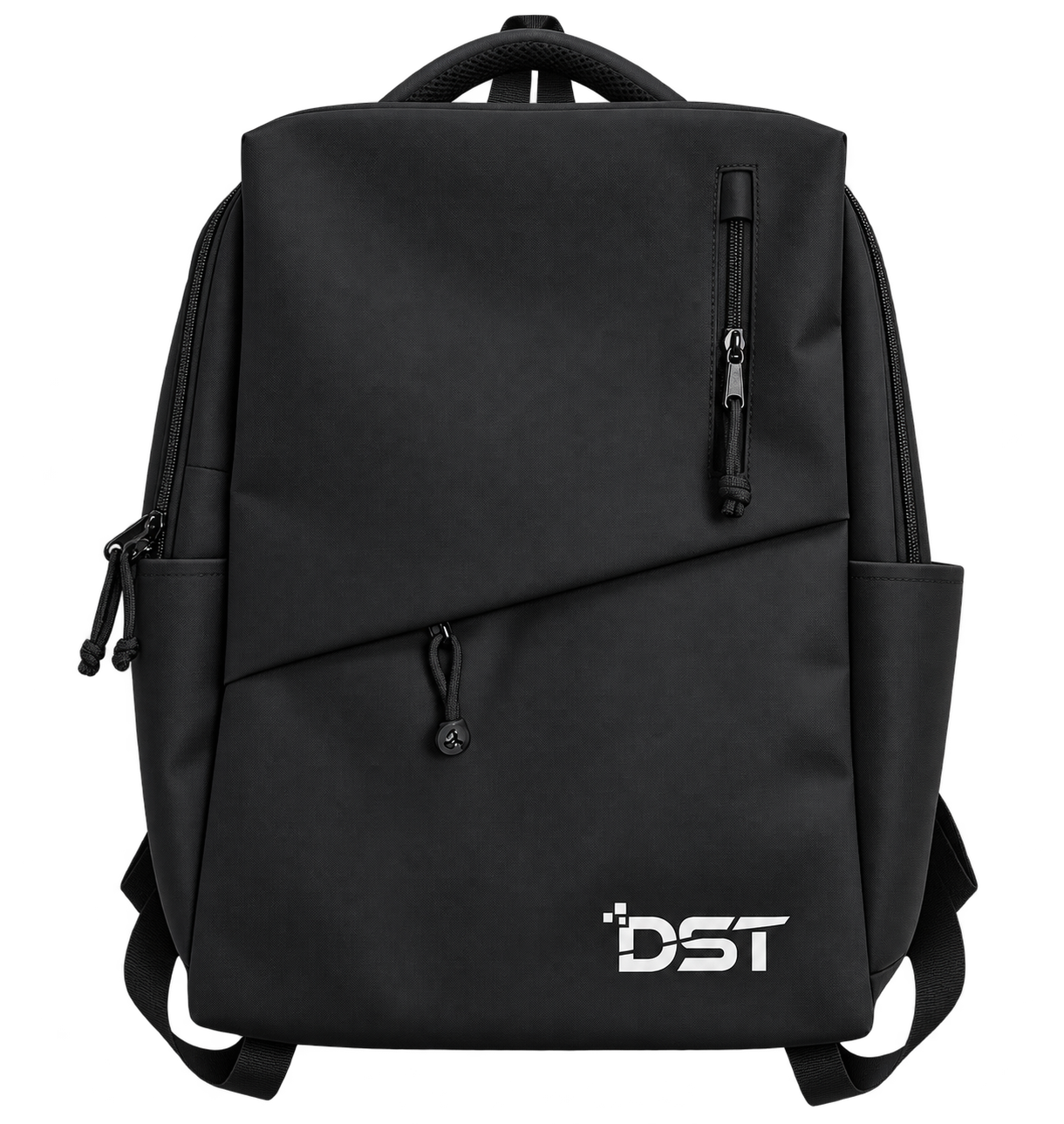Black Modern Tech Backpack Product Shot DST Backpack Tas Ransel Laptop 15.6 Inch Kulit Import Anti Air dengan Port USB - Gambar 1