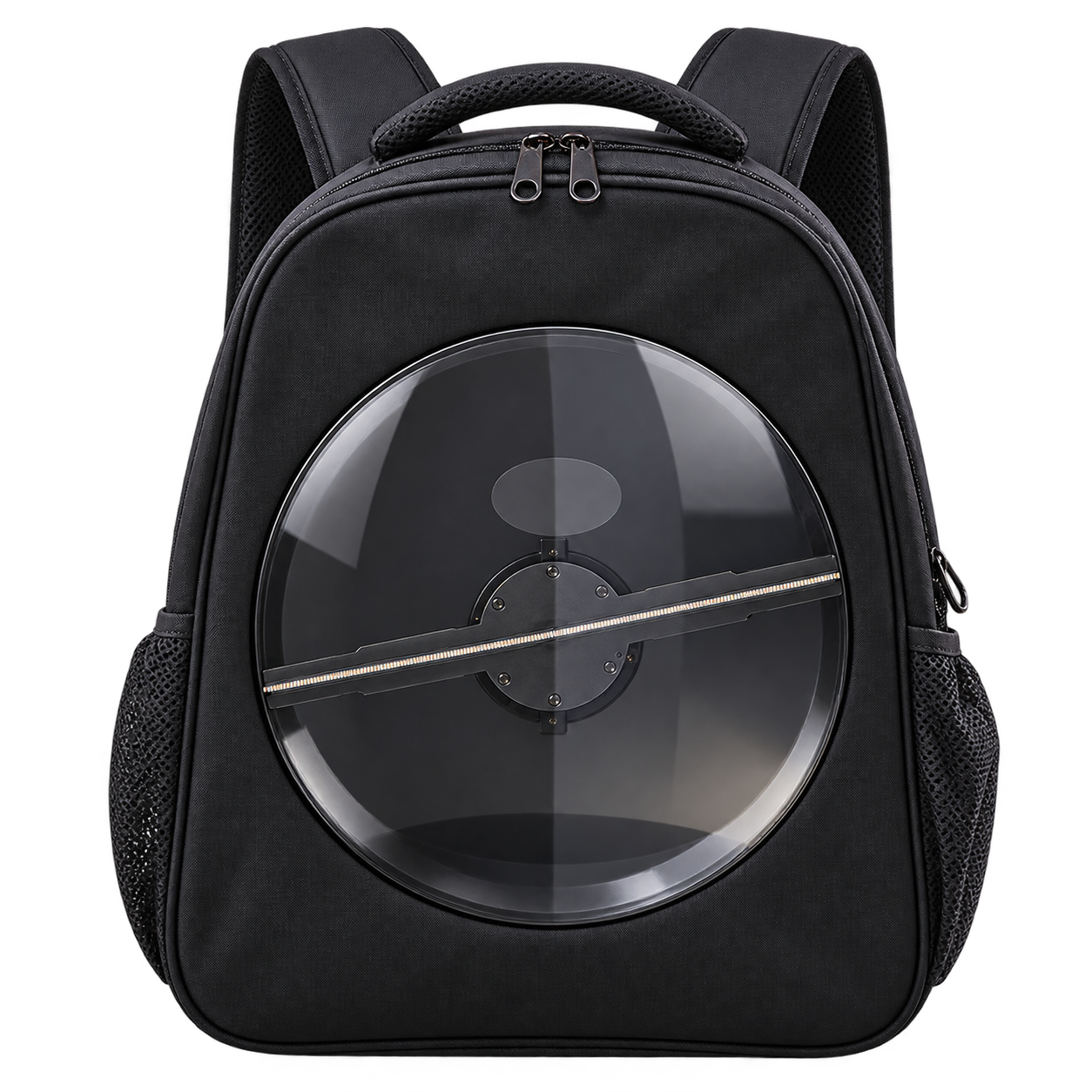 Futuristic Black Hologram Backpack Ransel Kipas LED Hologram 3D Backpack Advertising / Tas Proyektor Iklan Melayang Berjalan Pameran Event Kontrol HP - Gambar 1