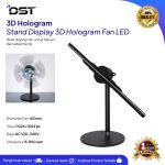 Proyektor Kipas Hologram 3D LED Desktop Stand - Gambar 2