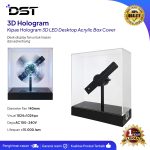 royektor Kipas Hologram 3D LED Desktop + Casing Akrilik Transparan - Gambar 2