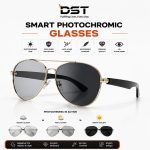 DST Smart Photochromic Glasses HY1002 – Kacamata Pintar Bluetooth 5.4 UV400 Open Ear Audio Sunglasses - Gambar 2